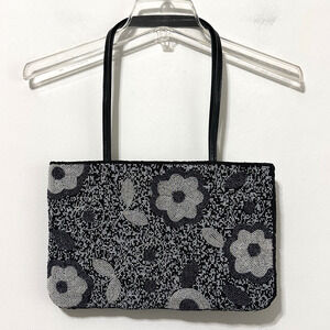 Another Y&S Original Micro Beaded Floral‎ Tote Purse Shoulder Bag Party Y2K Zip